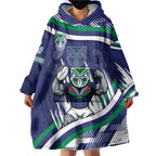 New Zealand Warriors Rugby Mascot Wearable Blanket Hoodie Fierce Athlete Graphic in Sports Style
