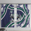 New Zealand Warriors Rugby Mascot Window Curtain Fierce Athlete Graphic in Sports Style