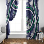 New Zealand Warriors Rugby Mascot Window Curtain Fierce Athlete Graphic in Sports Style
