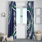 New Zealand Warriors Rugby Mascot Window Curtain Fierce Athlete Graphic in Sports Style