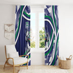 New Zealand Warriors Rugby Mascot Window Curtain Fierce Athlete Graphic in Sports Style