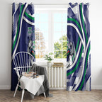 New Zealand Warriors Rugby Mascot Window Curtain Fierce Athlete Graphic in Sports Style