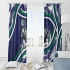 New Zealand Warriors Rugby Mascot Window Curtain Fierce Athlete Graphic in Sports Style