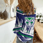New Zealand Warriors Rugby Mascot Women Casual Shirt Fierce Athlete Graphic in Sports Style