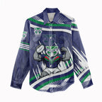 New Zealand Warriors Rugby Mascot Women Casual Shirt Fierce Athlete Graphic in Sports Style