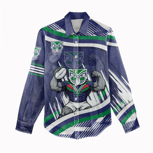 New Zealand Warriors Rugby Mascot Women Casual Shirt Fierce Athlete Graphic in Sports Style