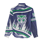 New Zealand Warriors Rugby Mascot Women Casual Shirt Fierce Athlete Graphic in Sports Style