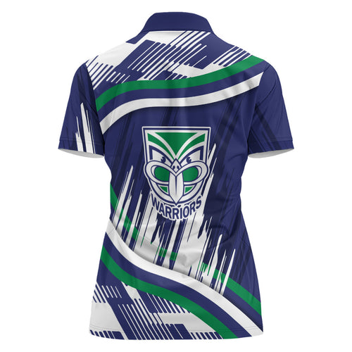 New Zealand Warriors Rugby Mascot Women Polo Shirt Fierce Athlete Graphic in Sports Style