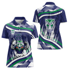 New Zealand Warriors Rugby Mascot Women Polo Shirt Fierce Athlete Graphic in Sports Style