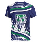 New Zealand Warriors Rugby Mascot Women V-Neck T-Shirt Fierce Athlete Graphic in Sports Style