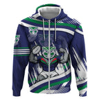 New Zealand Warriors Rugby Mascot Zip Hoodie Fierce Athlete Graphic in Sports Style