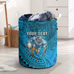 Personalised Cronulla-Sutherland Sharks Laundry Basket Polynesian Tribal Art Style With Hammerhead Mascot