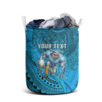 Personalised Cronulla-Sutherland Sharks Laundry Basket Polynesian Tribal Art Style With Hammerhead Mascot