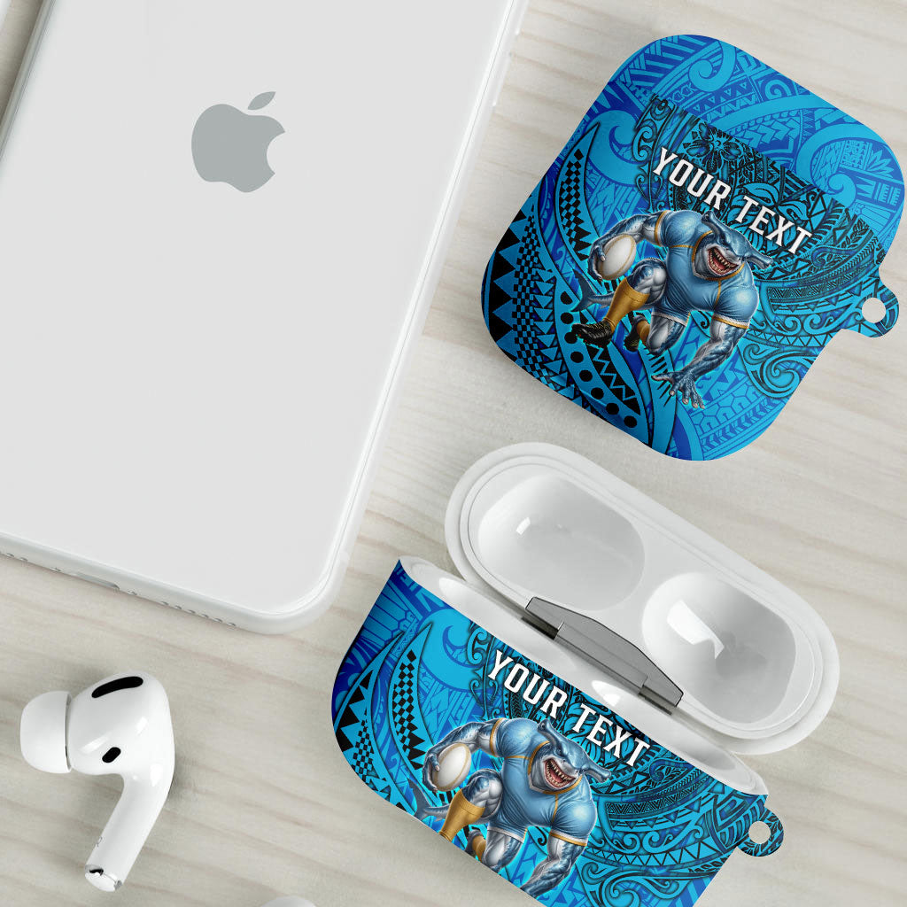Personalised Cronulla-Sutherland Sharks AirPods Case Polynesian Tribal Art Style With Hammerhead Mascot
