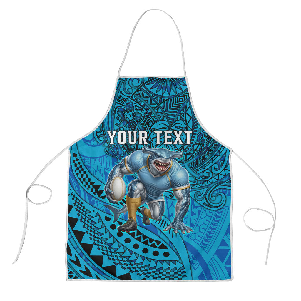 Personalised Cronulla-Sutherland Sharks Apron Polynesian Tribal Art Style With Hammerhead Mascot