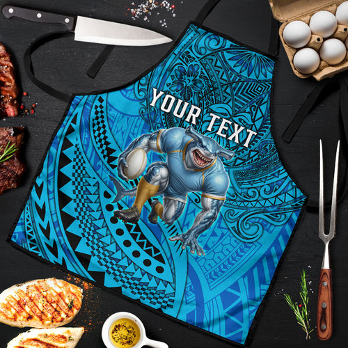 Personalised Cronulla-Sutherland Sharks Apron Polynesian Tribal Art Style With Hammerhead Mascot