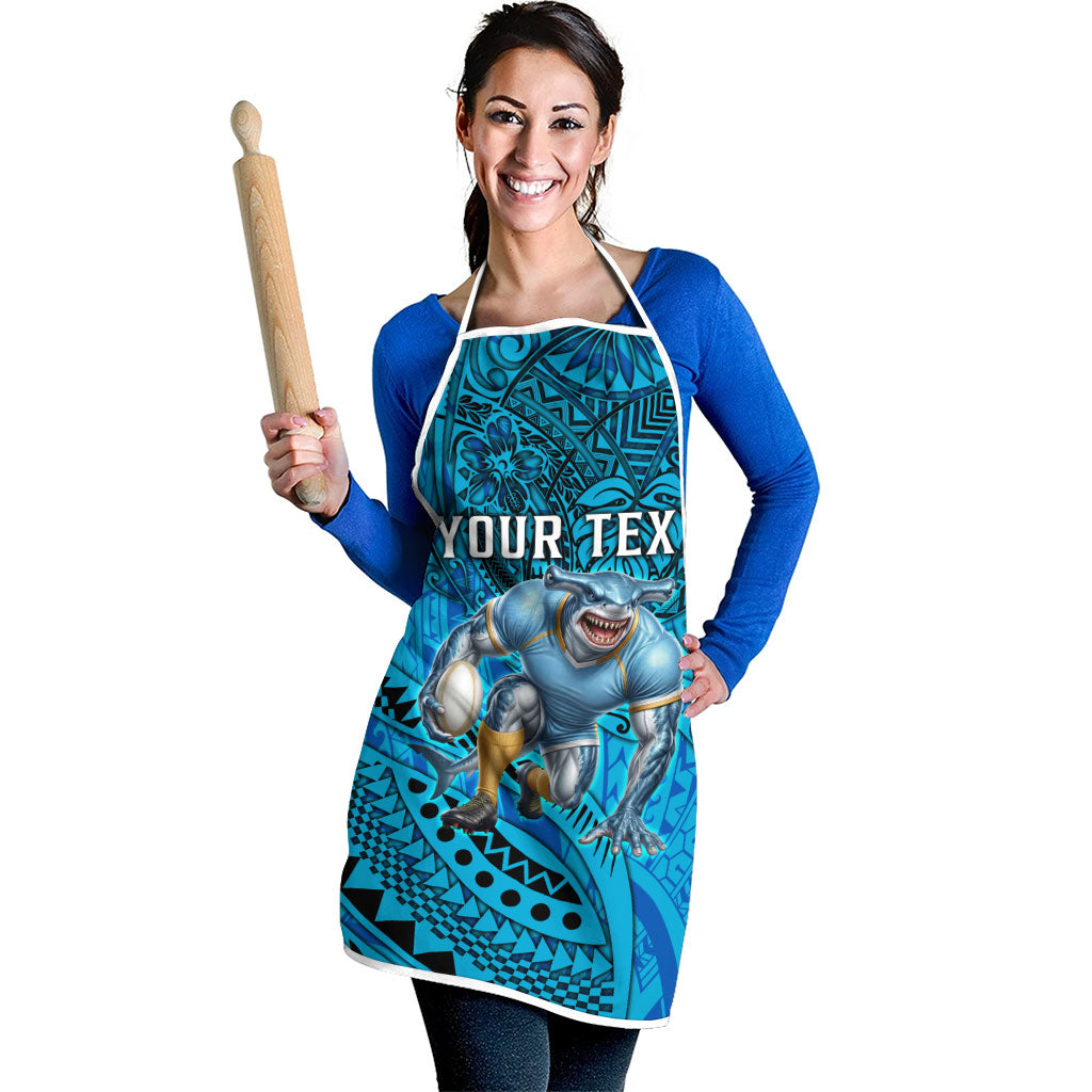 Personalised Cronulla-Sutherland Sharks Apron Polynesian Tribal Art Style With Hammerhead Mascot