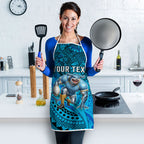 Personalised Cronulla-Sutherland Sharks Apron Polynesian Tribal Art Style With Hammerhead Mascot