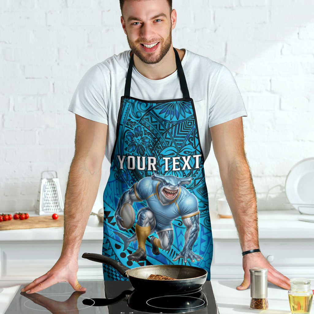 Personalised Cronulla-Sutherland Sharks Apron Polynesian Tribal Art Style With Hammerhead Mascot