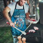 Personalised Cronulla-Sutherland Sharks Apron Polynesian Tribal Art Style With Hammerhead Mascot
