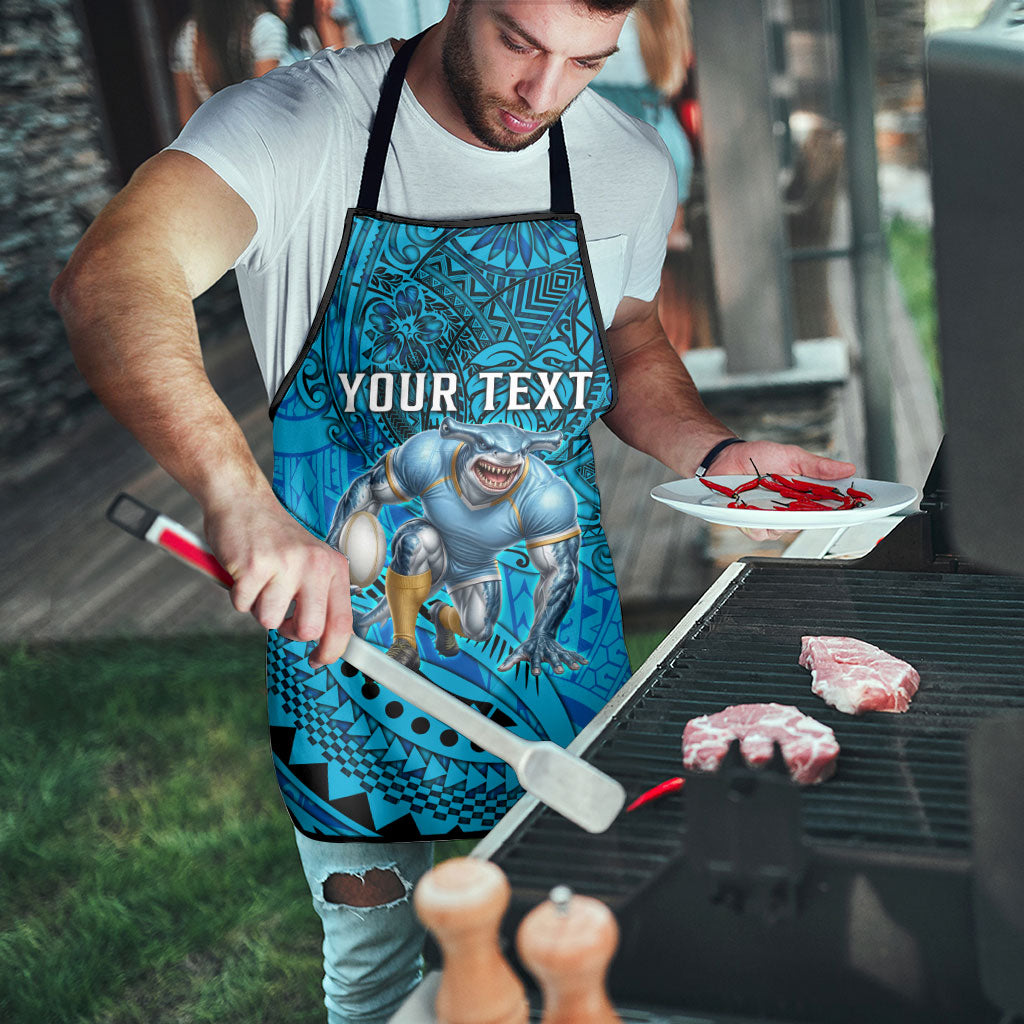 Personalised Cronulla-Sutherland Sharks Apron Polynesian Tribal Art Style With Hammerhead Mascot