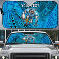Personalised Cronulla-Sutherland Sharks Auto Sun Shade Polynesian Tribal Art Style With Hammerhead Mascot