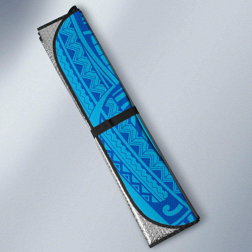 Personalised Cronulla-Sutherland Sharks Auto Sun Shade Polynesian Tribal Art Style With Hammerhead Mascot