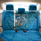 Personalised Cronulla-Sutherland Sharks Back Car Seat Cover Polynesian Tribal Art Style With Hammerhead Mascot
