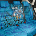 Personalised Cronulla-Sutherland Sharks Back Car Seat Cover Polynesian Tribal Art Style With Hammerhead Mascot