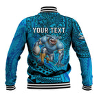 Personalised Cronulla-Sutherland Sharks Baseball Jacket Polynesian Tribal Art Style With Hammerhead Mascot