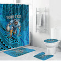 Personalised Cronulla-Sutherland Sharks Bathroom Set Polynesian Tribal Art Style With Hammerhead Mascot