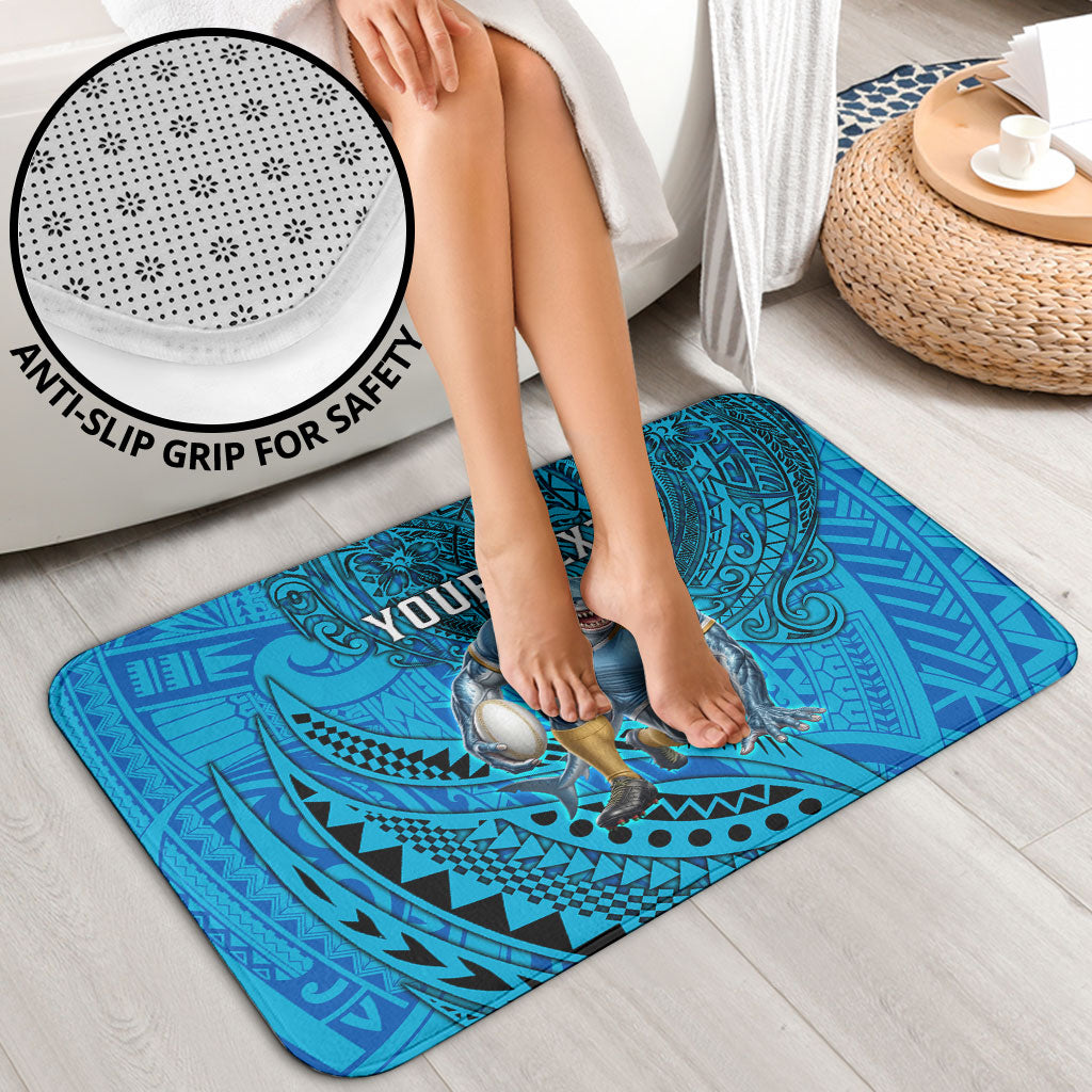 Personalised Cronulla-Sutherland Sharks Bathroom Set Polynesian Tribal Art Style With Hammerhead Mascot