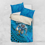 Personalised Cronulla-Sutherland Sharks Bedding Set Polynesian Tribal Art Style With Hammerhead Mascot