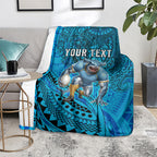 Personalised Cronulla-Sutherland Sharks Blanket Polynesian Tribal Art Style With Hammerhead Mascot
