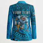 Personalised Cronulla-Sutherland Sharks Blazer Polynesian Tribal Art Style With Hammerhead Mascot