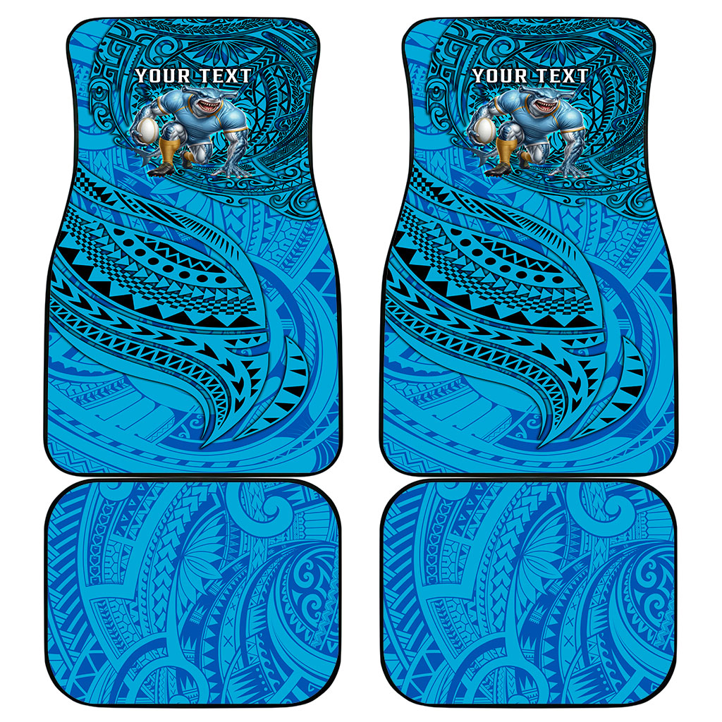 Personalised Cronulla-Sutherland Sharks Car Mats Polynesian Tribal Art Style With Hammerhead Mascot