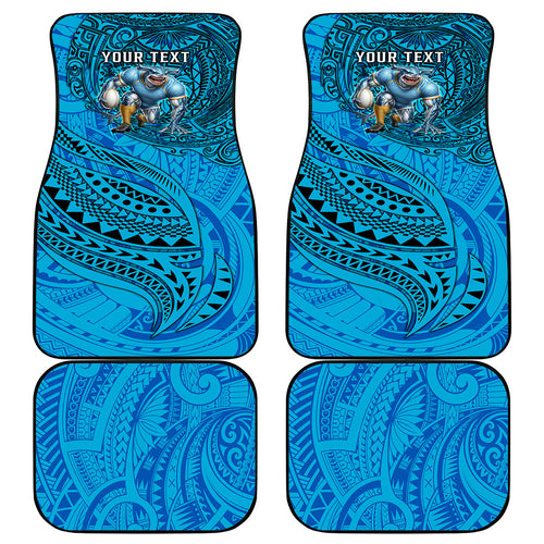 Personalised Cronulla-Sutherland Sharks Car Mats Polynesian Tribal Art Style With Hammerhead Mascot
