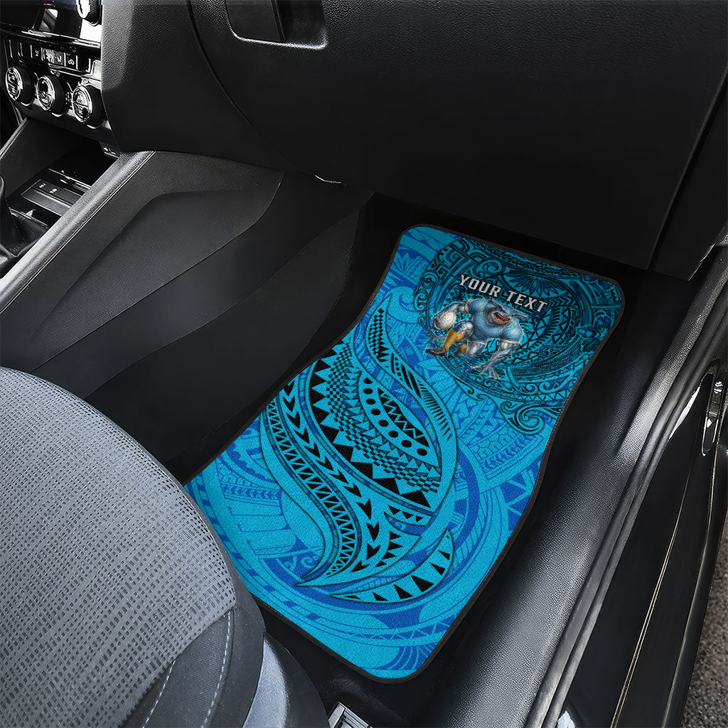 Personalised Cronulla-Sutherland Sharks Car Mats Polynesian Tribal Art Style With Hammerhead Mascot