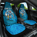 Personalised Cronulla-Sutherland Sharks Car Seat Cover Polynesian Tribal Art Style With Hammerhead Mascot