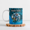 Personalised Cronulla-Sutherland Sharks Ceramic Mug Polynesian Tribal Art Style With Hammerhead Mascot
