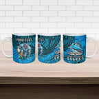 Personalised Cronulla-Sutherland Sharks Ceramic Mug Polynesian Tribal Art Style With Hammerhead Mascot