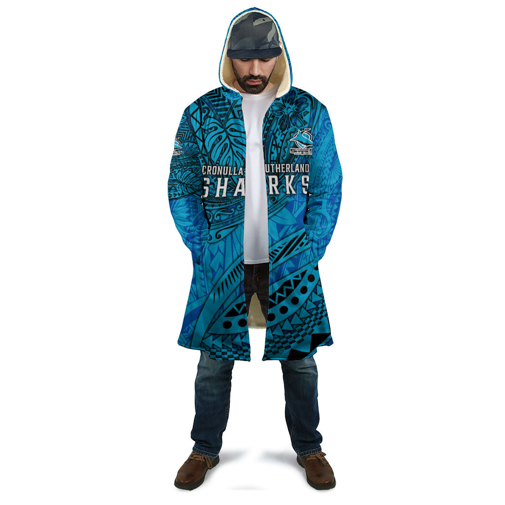 Personalised Cronulla-Sutherland Sharks Cloak Polynesian Tribal Art Style With Hammerhead Mascot