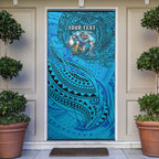 Personalised Cronulla-Sutherland Sharks Door Cover Polynesian Tribal Art Style With Hammerhead Mascot