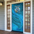 Personalised Cronulla-Sutherland Sharks Door Cover Polynesian Tribal Art Style With Hammerhead Mascot
