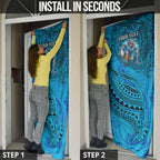 Personalised Cronulla-Sutherland Sharks Door Cover Polynesian Tribal Art Style With Hammerhead Mascot