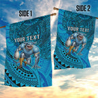 Personalised Cronulla-Sutherland Sharks Garden Flag Polynesian Tribal Art Style With Hammerhead Mascot