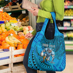 Personalised Cronulla-Sutherland Sharks Grocery Bag Polynesian Tribal Art Style With Hammerhead Mascot