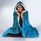 Personalised Cronulla-Sutherland Sharks Hooded Blanket Polynesian Tribal Art Style With Hammerhead Mascot