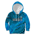 Personalised Cronulla-Sutherland Sharks Kid Hoodie Polynesian Tribal Art Style With Hammerhead Mascot