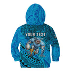 Personalised Cronulla-Sutherland Sharks Kid Hoodie Polynesian Tribal Art Style With Hammerhead Mascot